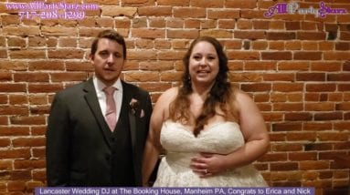 Manheim Wedding DJ, The Booking House, Manheim PA Wedding,  Congrats Erica And Nick