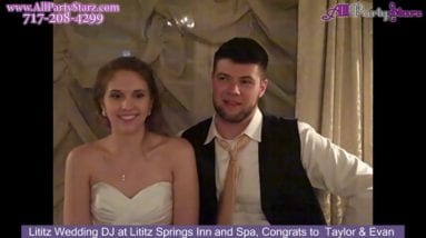 Lititz Wedding DJ, Lititz Springs Inn And Spa, Lititz PA Wedding, Congrats  Taylor & Evan