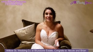 Lancaster Wedding DJ, Bluestone Estate, Willow St. PA Wedding, Congrats  Nicole And Brian
