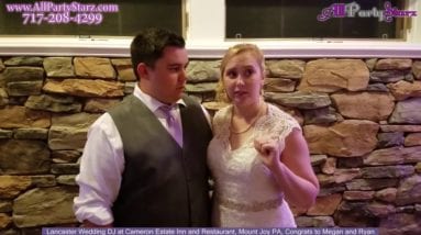 Mount Joy Wedding DJ, Cameron Estate Inn, Mount Joy PA Wedding, Congrats Megan And Ryan