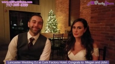 Lancaster Wedding DJ, Cork Factory Hotel, Lancaster PA Wedding, Congrats  Megan And John