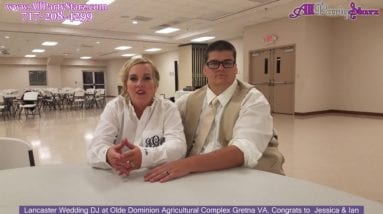 Lancaster Wedding DJ at Olde Dominion Agricultural Complex, Gretna VA, Congrats  Jessica & Ian