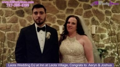 Leola Wedding DJ, Inn At Leola Village, Leola PA, Congrats  Aeryn & Joshua