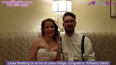 Leola Wedding DJ, Inn At Leola Village, Leola PA, Congrats  Kimberly David