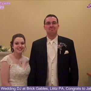 Lititz Wedding DJ, Brick Gables, Lititz PA Wedding, Congrats Jake & Carla