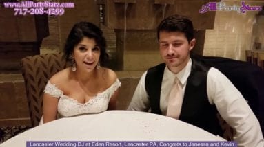 Lancaster Wedding DJ, Eden Resort, Lancaster PA Wedding, Congrats Janessa And Kevin